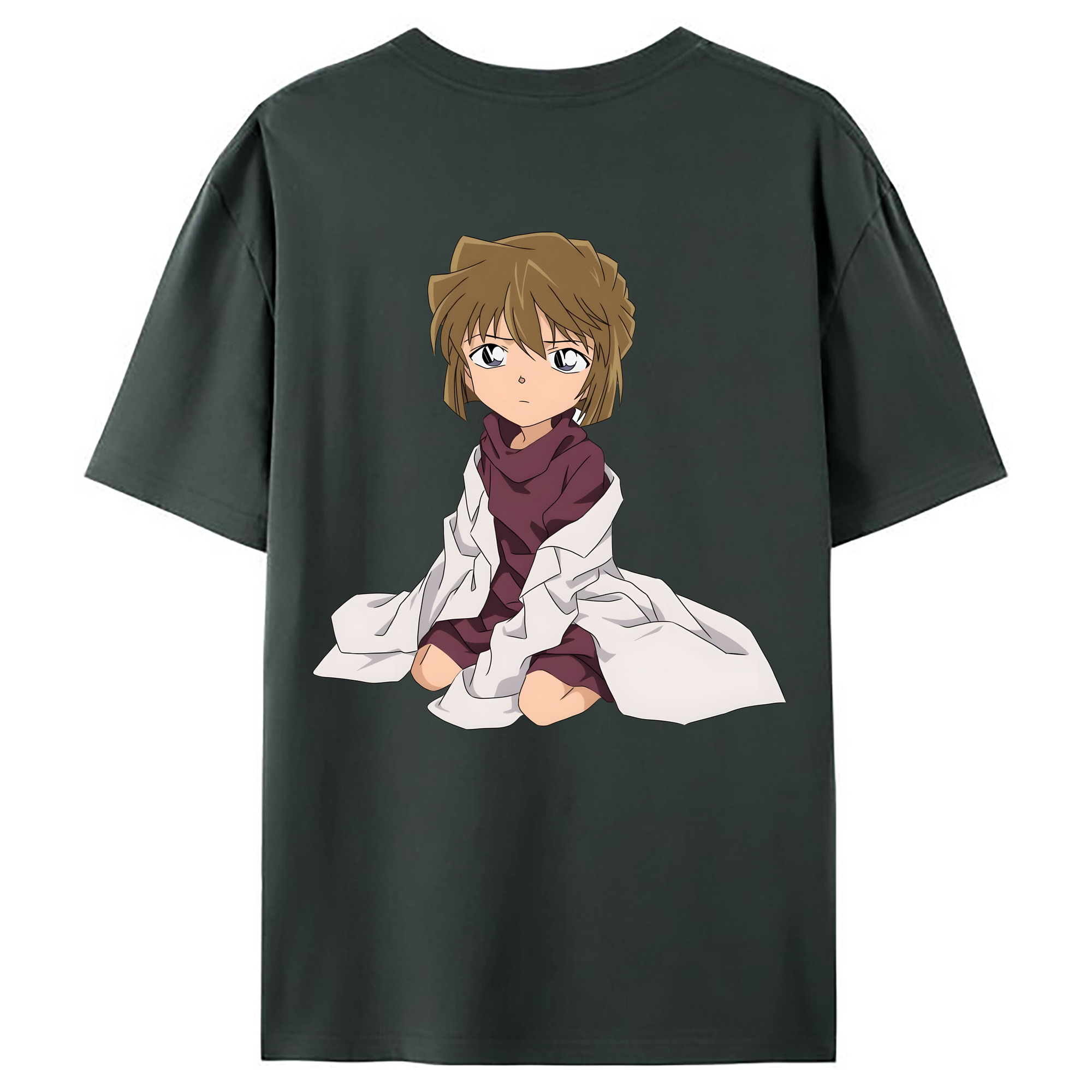 （画像用） 名探偵コナン 灰原 哀 はいばら あい Detective Conan Anita Hailey、Vi Graythorn Haibara Ai 綿100％ メンズ半袖Tシャツ（バックプリント） 通気性